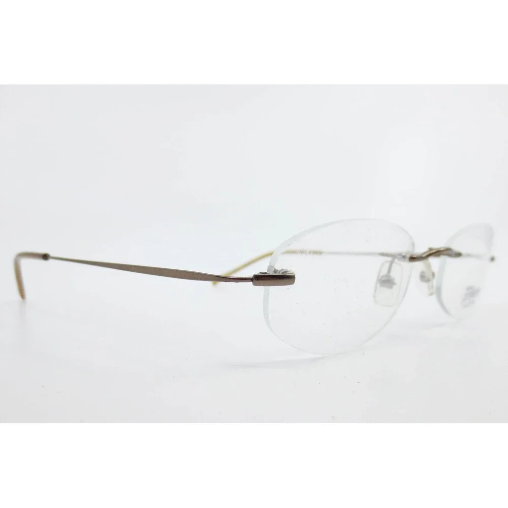 Hoya Premier Collection HP2077 C4668 Rimless Eyeglasses Bronze Amber Italy 48-18